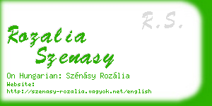 rozalia szenasy business card
