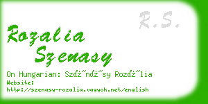 rozalia szenasy business card